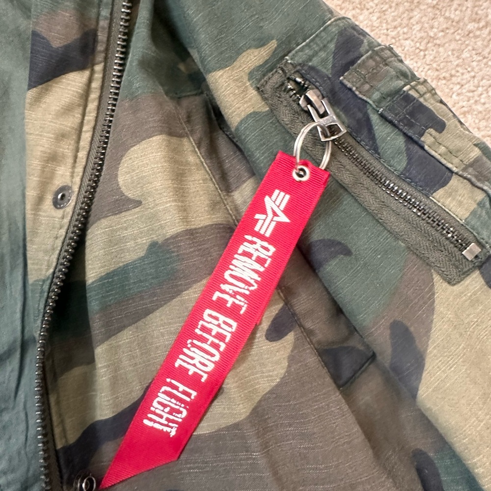Alpha Industries Olive Green Parka with Red Tag - Picture 3 of 5